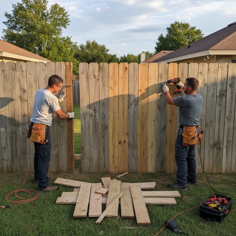 Redwood Fence Repair detail